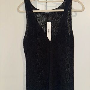 Elegant Black Knit Tank Top